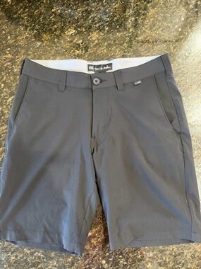 Travis Mathew Charcoal Gray Performance Flat-Front Shorts